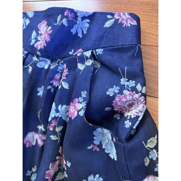 VTG Floral Print Cottagecore Maxi Skirt Pleated Front Flare Lined Fairy Textured - Picture 3 of 8